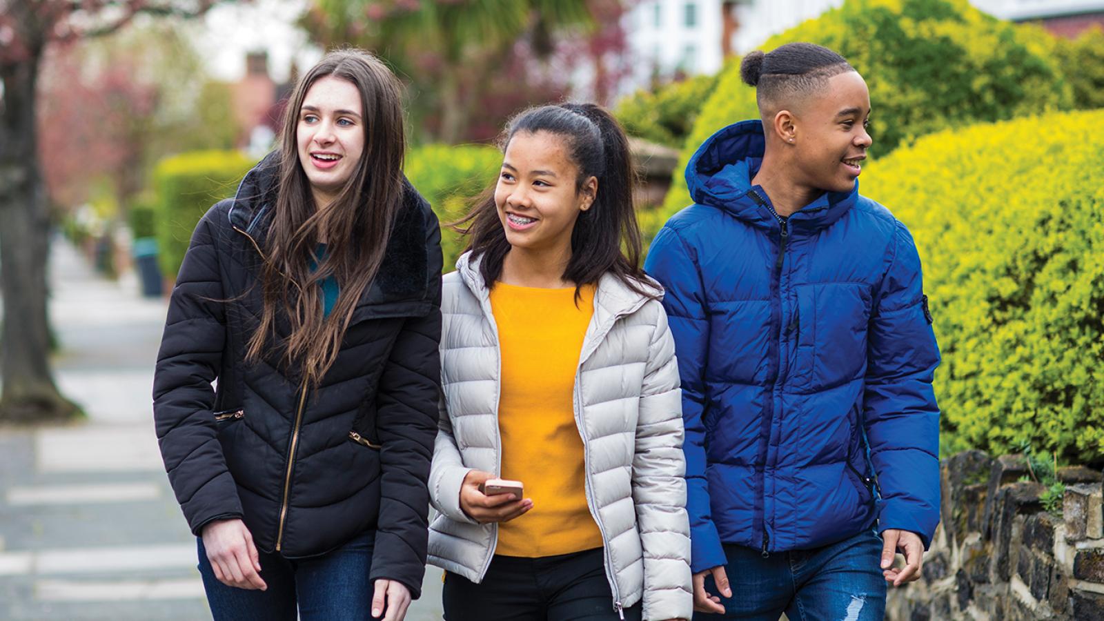 Young people smiling together